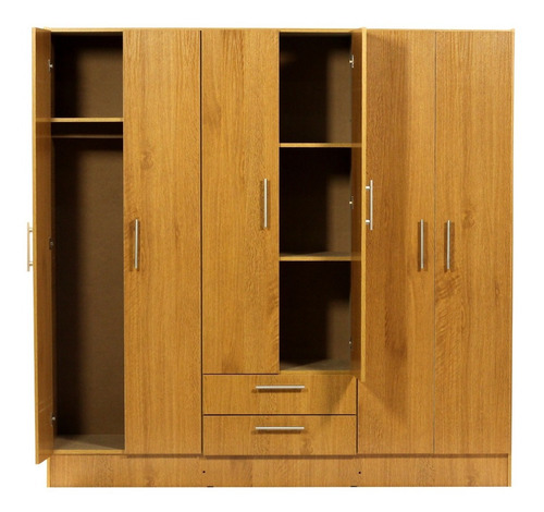 Imagen 7 de 9 de Ropero Placard 6 Puertas 2 Cajones 1,80x1.80x0.45 Melamina