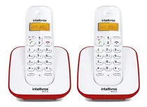 Comprar Kit Telefones Sem Fio Residencial E Escritório Fashion Digital Ts 3110 Branco E Vermelho + 1 Ramal Intelbras
