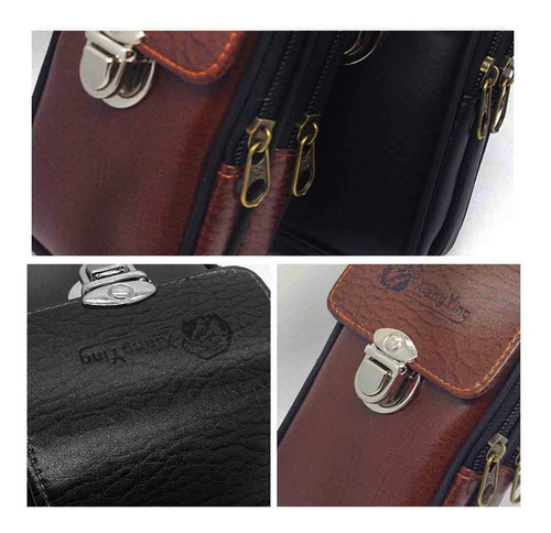 Imagen 4 de 6 de Mini Men Faux Leather Zipper Tactical Cinturón Bolsa Cintura