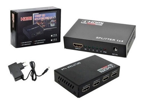 Imagen 3 de 4 de Spliter Multiplicador Hdmi 1 Entrada 4 Salidas Full Hd 1080p