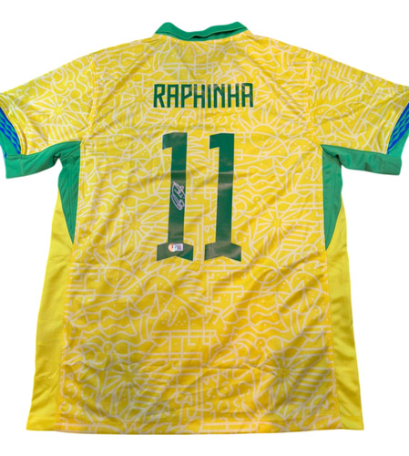 Camiseta Autografiada Por Raphinha Brasil Con Coa Beckett