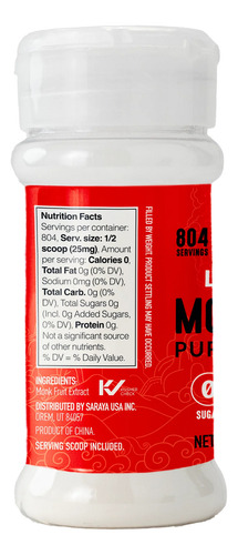 Lakanto Extracto Puro De Monk Fruit Sin Eritritol. 20gr.