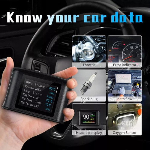 Computador De Bordo Obd2 P10 Hud Temperatura Digital