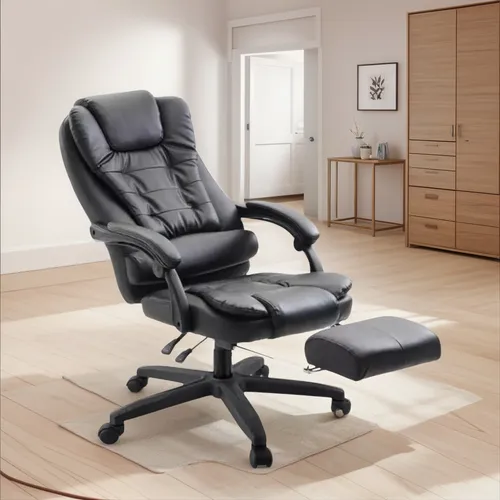 Sillón Gerencial De Oficina Mtl Cuero Sintético Ergonómico