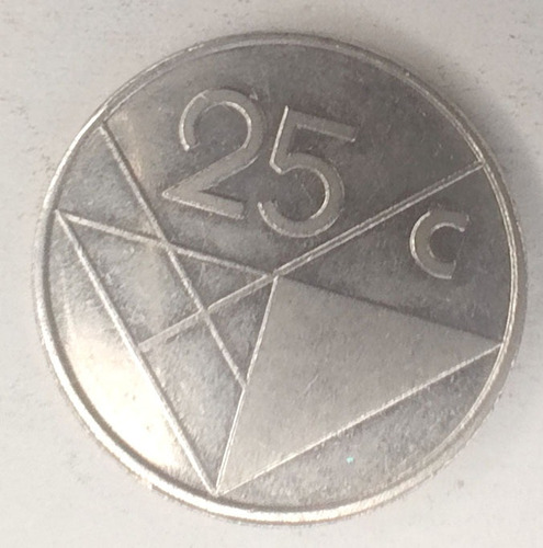 Moneda Aruba 25 Centavos Florin 1991