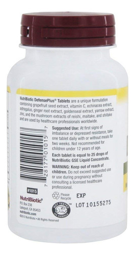 Suplemento Nutribiotic Defense Plus 90 Comprimidos