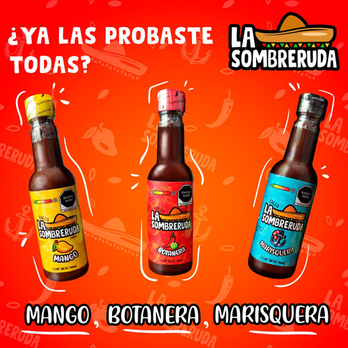 Imagen 4 de 9 de Salsas La Sombreruda (caja Con 24 Piezas) 190ml