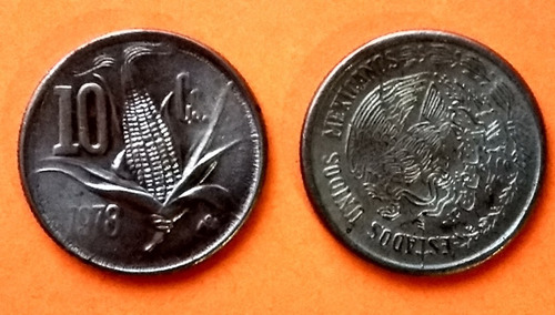 Moneda Mex 10 Centavos 1974-1979 Mazorca ,envíos Desde $45