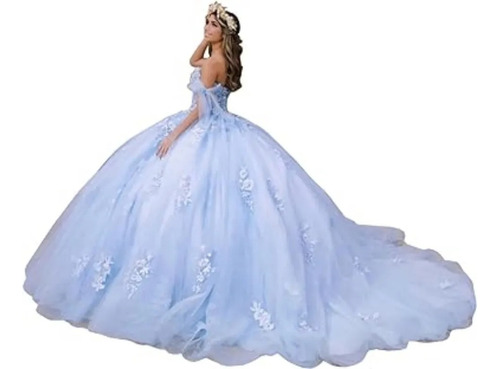 Vestido De Quinceañera Azul Cielo