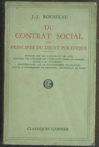 J.j. Rousseau - Du Contrat Social (en Francés)