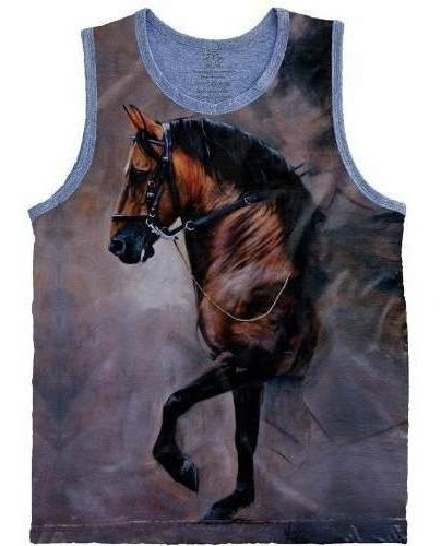 Camiseta  Regata Cavalo Horse Estampada Animais Plus Size