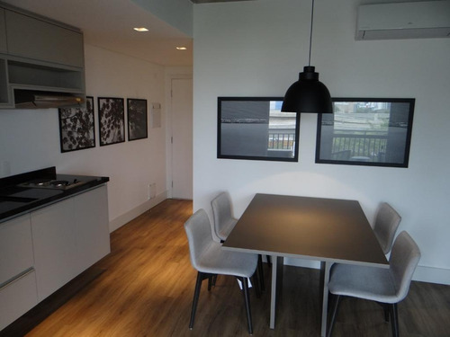 Imagem 3 de 23 de Lindo Apartamento, 61m2, 01 Dormitorio Com Suite E Lavabo, Sacada Envidracada, Vista Para Ponte Estaiada. Totalmente Mobiliado Com Cama, Eletodomestic - Ap15256