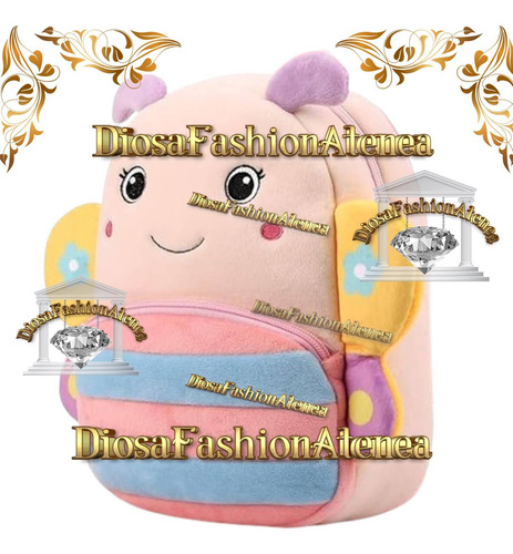 Mochila Infantil Escolar Animalitos Jardín Niñas Niños Rosa Mariposa