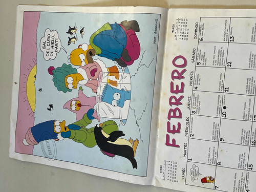 Calendario 1994 Los Simpsons Súper Coleccionables!!!! (Usado)