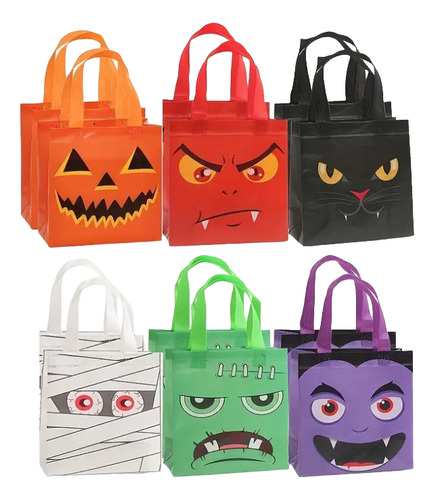 6 Bolsas De Plástico Con Temática Halloween Colores Halloween Bolsa
