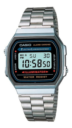 Reloj Casio Vintage Unisex Acero Inoxidable A168wa-1vt