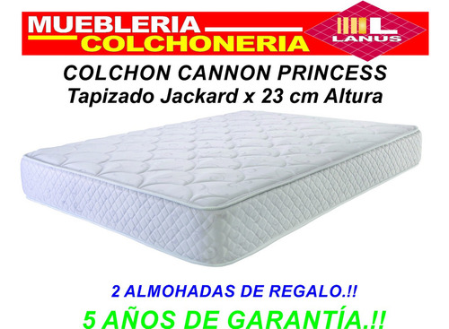 Colchón 2 1/2 plazas de espuma Cannon Espuma Princess blanco - 140cm x 190cm x 23cm