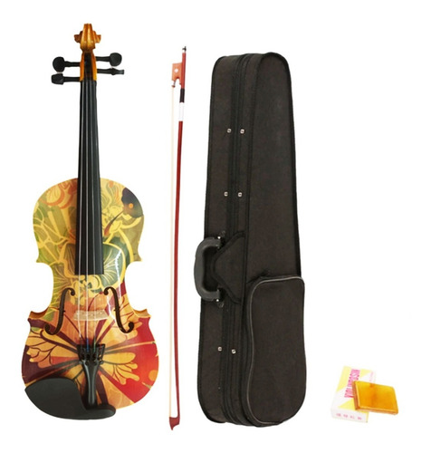 Violín Acústico 4/4 Kinglos Hshb C/ Dibujos + Estuche Oferta