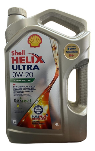 Aceite Para Motor 0w20 Shell Helix Ultra Carbon Neutral 4lt