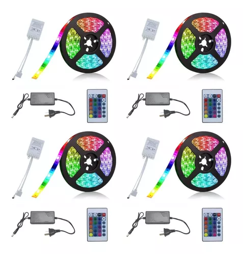 Kit 20 Metros Tira Luces Led 5050 Luz Rgb + Control + Fuente