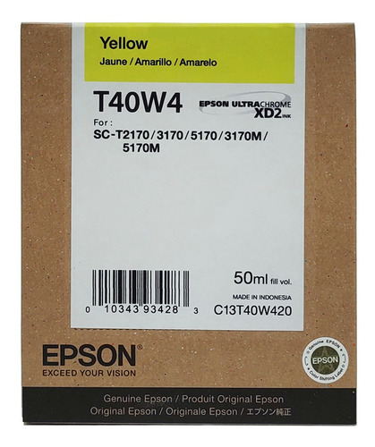  Tinta T40w4 Yellow Para Epson T3170/5170 Plotter