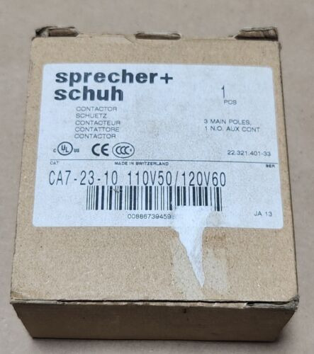 *brand New* Sprecher+schuh Ca7-23-10 Contactor 110/120v Dde