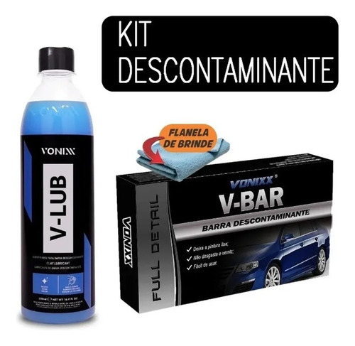 Massa Clay Bar V-bar Vonixx V-lub Lubrificante C/ Brinde