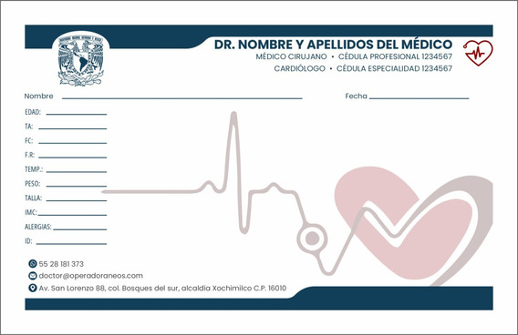 Recetario Médico 1000 ½ Carta Color Bond Diseño Gratis | Envío gratis