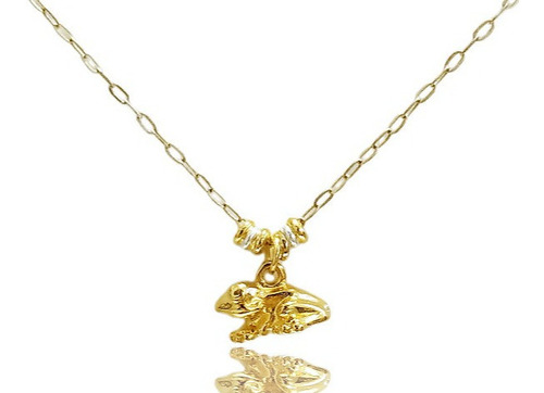 Collar Rana Semanario Baño Oro 18k Lam Cristales Color Dorado