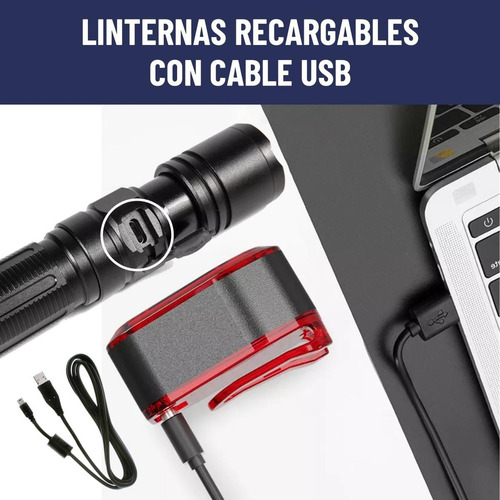 Luz Bicicleta Set Delantera +trasera Usb Impermeable Maxwell
