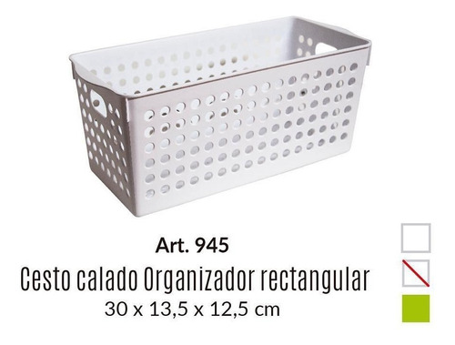 Imagen 2 de 5 de Organizador Rectangular Calado Plastico X10 U Colombraro