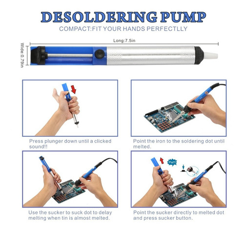 Imagen 6 de 10 de Kit De Herramientas Con Soldador 60w Ajustable Electronica