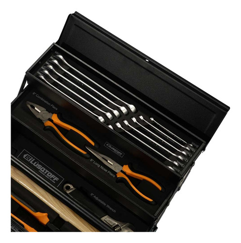 Caja De Herramientas Plegable 64 Piezas Lusqtoff Lqcp125 Naranja