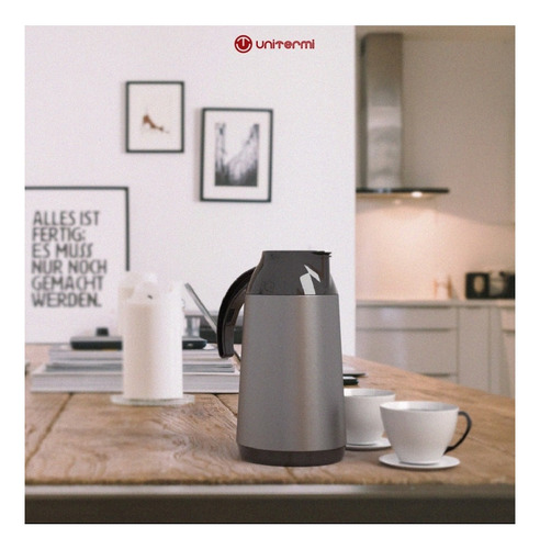 Imagem 4 de 8 de Garrafa Térmica 600ml Aço Inox Bule Mesa P/ Café Água Leite