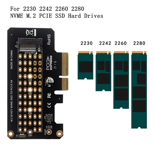 Adaptador Suckoo Pcie 4x A Nvme M-key M.2 Pcie 4.0 3.0 Ssd