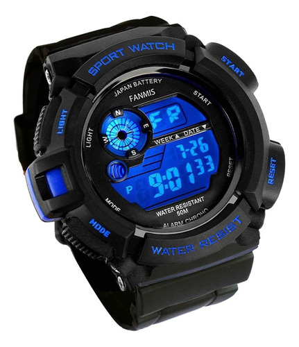 Fanmis Reloj Led Militar Digital Multifunción Para Hombre