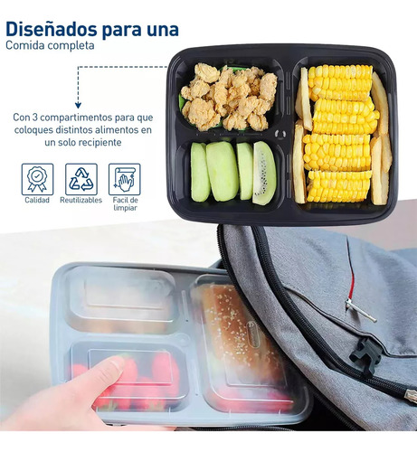 Contenedores Recipientes Reutilizables Para Alimentos 20 Pzs