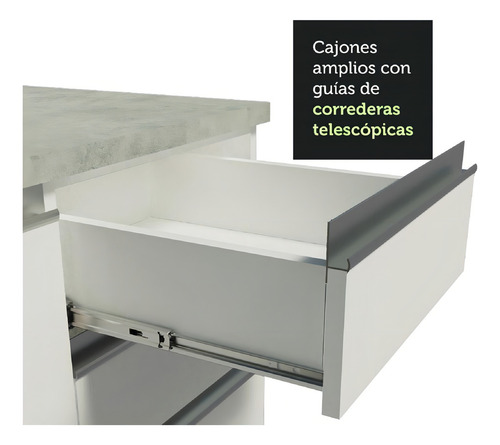 Cocina Integral Completa Modular Madesa Glamy 240cm Color Blanco 12