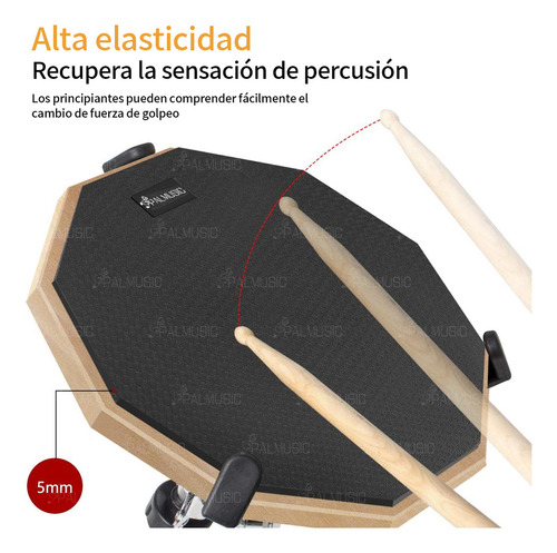 Juego De Batería De Práctica Palmusic Con Soporte Y Baquetas