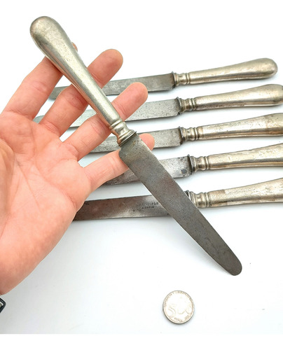 6 Cuchillos Acero Carbono Christofle Paris - Cuchilleria (Usado)