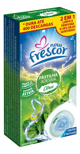 Kit 72un Pastilha Adesiva Detergente 10g Caixa Novo Frescor