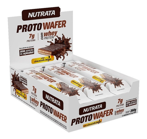 Nutrata Proto Wafer Sabor Chocolate Belga Dp C/12 Un 30gr
