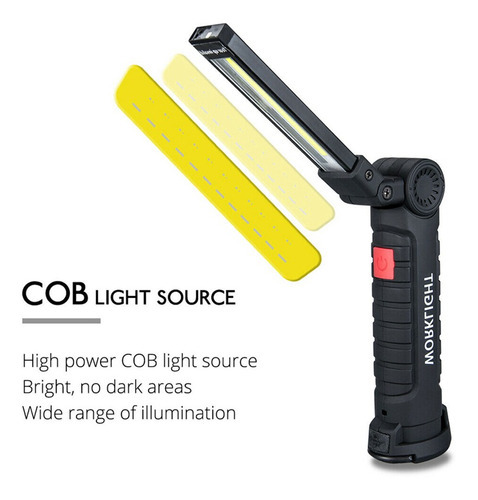 Luz de inspección LED COB con carga USB plegable de 360°