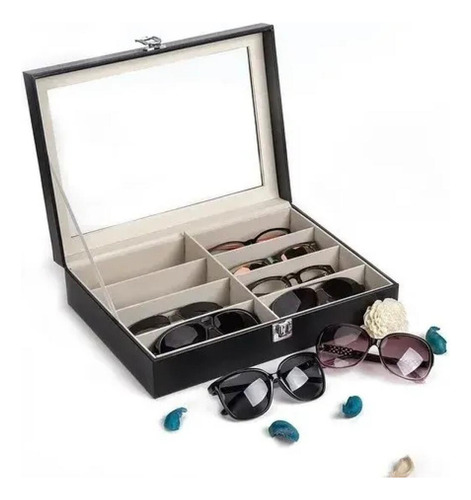 .. Estuche For Gafas Con 8 Rejillas, Joyero, Cierre For