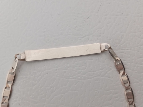 Pulsera Esclava En Plata 925 Con Placa 10.4 Gramos Plateado (Usado)