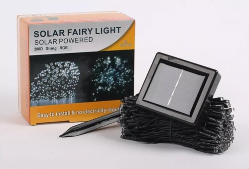 Guirnalda 200 Luz Led Solar Exterior Interior Multicolor 20m