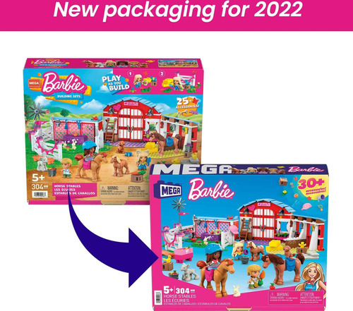 Juego De Construcción De Juguetes Para Caballos Mega Barbie