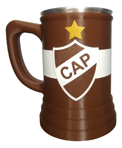 Platense Campeon 2025 Parche Liga Vaso Jarra Fernetero 500cc Marrón