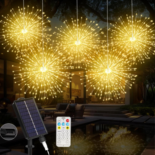 Luces De Fuegos Artificiales Solares Para Exteriores, 1000 L
