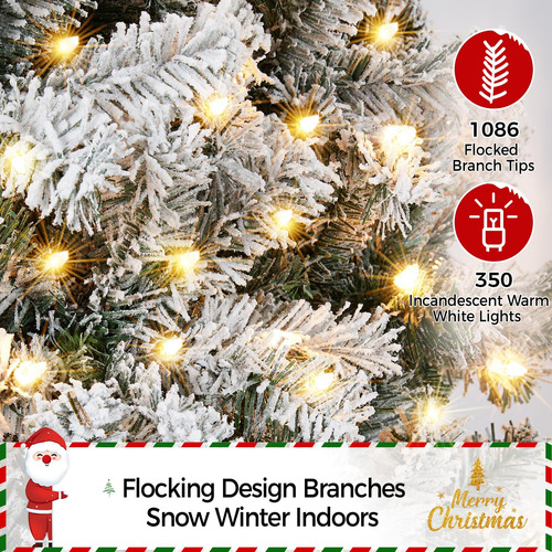 Árbol De Navidad Preiluminado 2.3 Metros Con 350 Luces